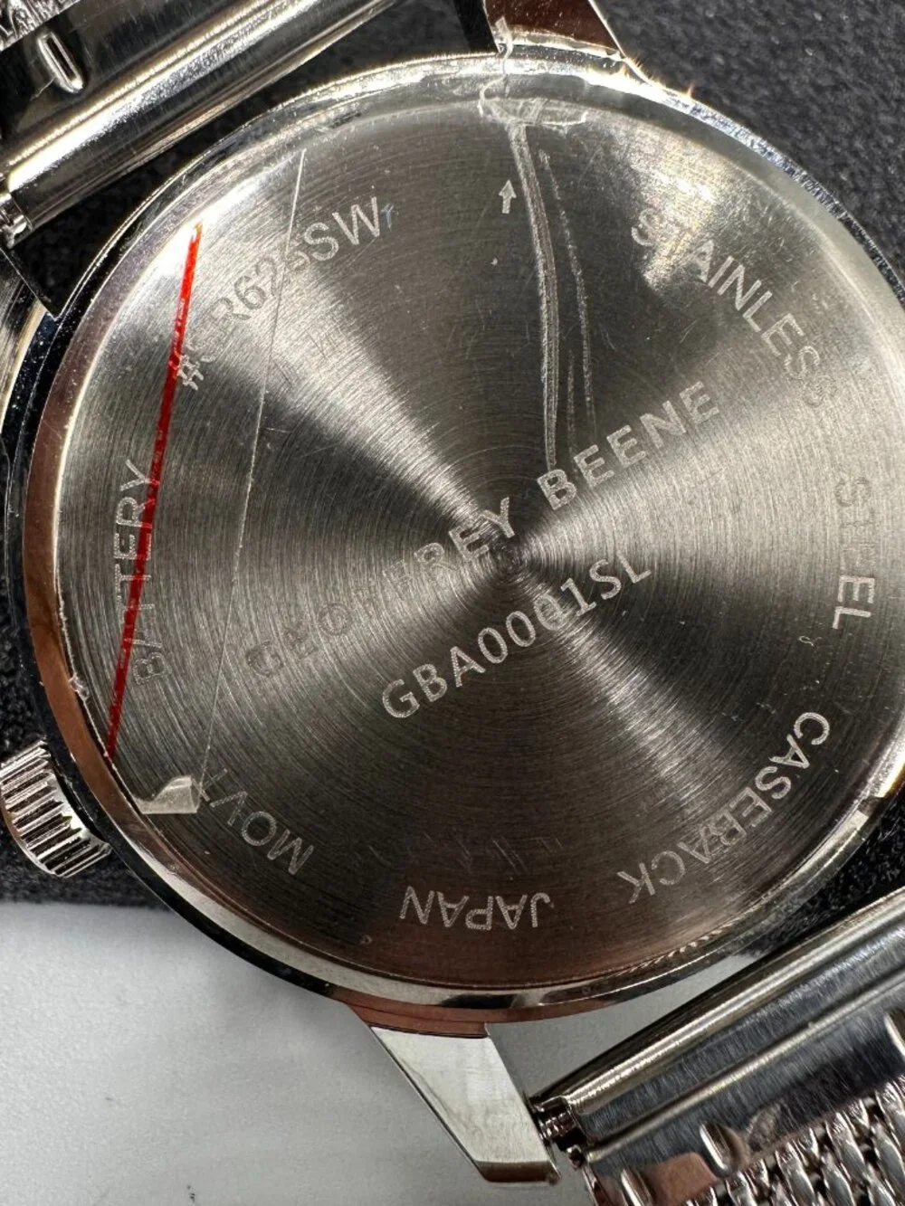 Geoffrey Beene Watch Men Silver Tone Blue Date Window Round New Battery